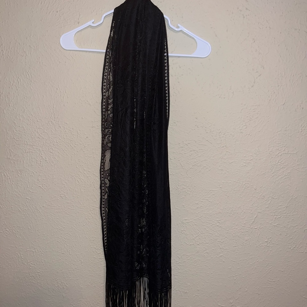 Vintage Elegant Black Lace Scarf